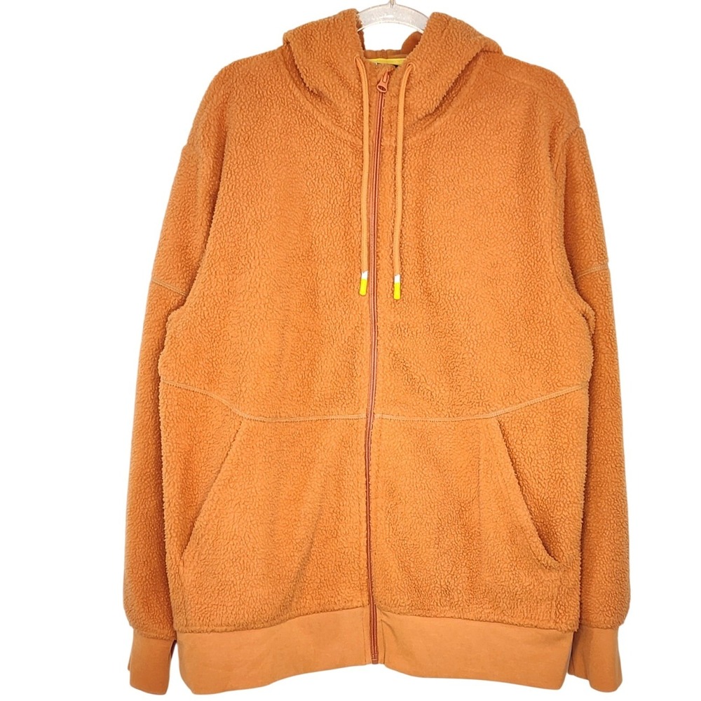 Nike Sherpa Fleece Hoodie XL Orange Full Zip Teddy‎ Borg Gorpcore Sportswear